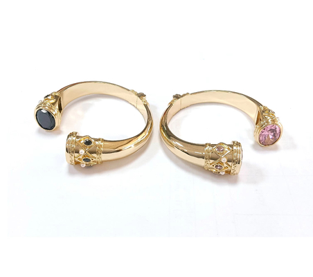 Revestimento de Brass Bracelet Bracelets Cuff Jewelry Garnet Stones Silver Jewelry Glitter CZ