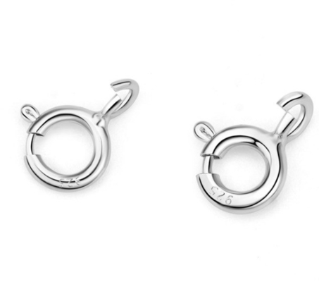 Personalizado 925 Prata Lobster Clamps Spring Charms Brass Lobster Clamps