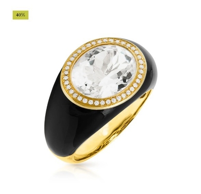 Micro Insert 18K Placado em Ouro Topaz Azul Esmalte Moda Anéis de Brass Feminino