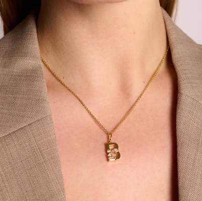Pendientes de cartas CZ de prata esterlina 925 em ouro placado simplesmente 18K para jóias de moda