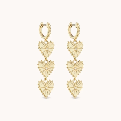14K de ouro Revestido Dangle Multi Huggies Carinho Charm Brincos Perfeito Presente