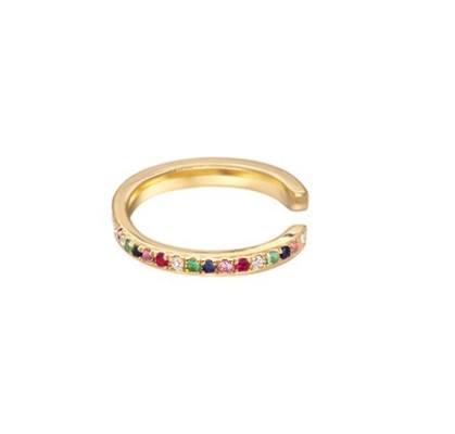 Rainbow Classic Feminino Pave Setting Cubic Zircon 925 Sterling Prata Orelha Mancha Joias