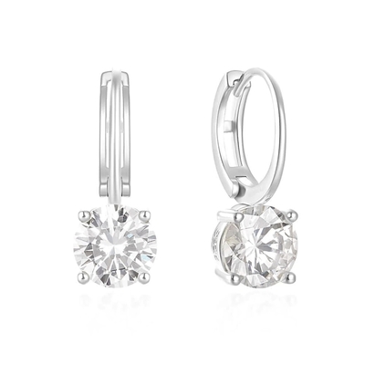 925 Sterling Silver Chegou 18K Gold Plated Solitaire Branco Cubico Zircon Huggies Brincos