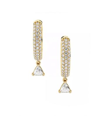 Brinco de argola de diamante com avaliação de terceiros em prata esterlina 925 com banho de ouro rosa e MOQ de 50 pares