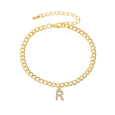 Personalizado 18K ouro revestido moda latão cubano Link Chain pulseira de tênis para mulheres