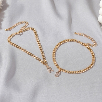 Personalizado 18K ouro revestido moda latão cubano Link Chain pulseira de tênis para mulheres