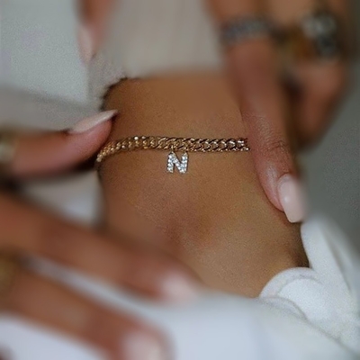 Personalizado 18K ouro revestido moda latão cubano Link Chain pulseira de tênis para mulheres