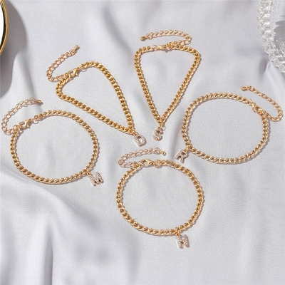 Personalizado 18K ouro revestido moda latão cubano Link Chain pulseira de tênis para mulheres