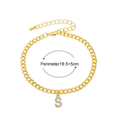 Personalizado 18K ouro revestido moda latão cubano Link Chain pulseira de tênis para mulheres