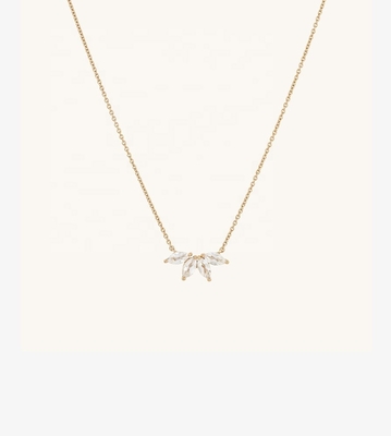 925 Prata 14K Revestido Colar 18 "Marquise Topaz Pendente E Branco CZ Diamantes