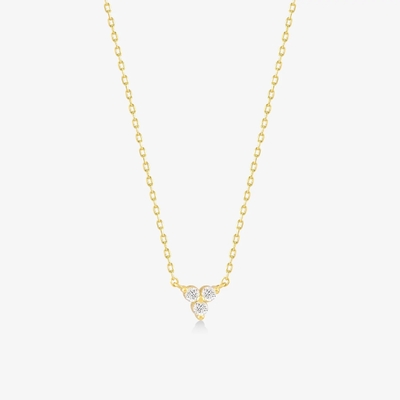 Pendente de Zircon de Ouro 18K Cadeia de Prata Trio Diamante Cubico Colar de Zircon