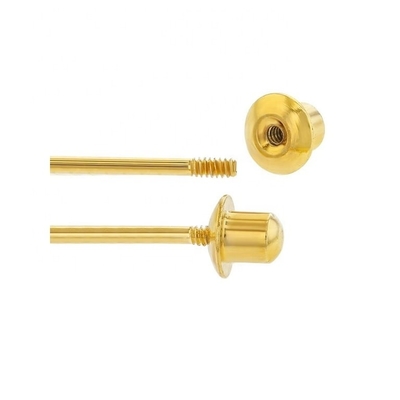 5MM 18k orelhas de bebê de flores douradas Perfeito presente para crianças em 925 Sterling Silver