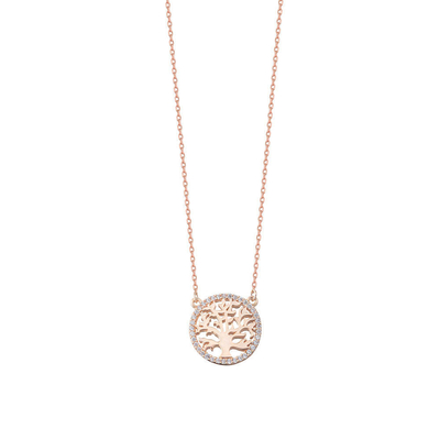 Festa Ocasião 18K ouro Revestido Sterling prata Árvore da Vida Pendente Colar para Mulheres