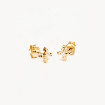 Brincos de flor em prata esterlina 925, tamanho pequeno, para uso diário