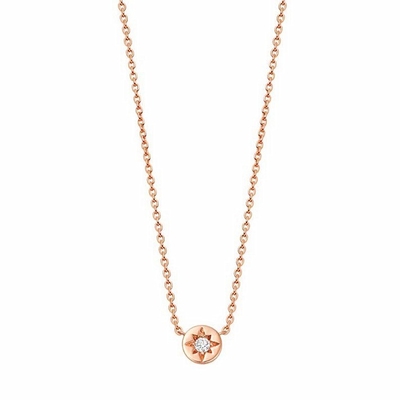 Colar de ouro 925 Sterling Silver Starburst Diamante Disco Pendente para uso diário