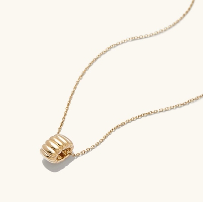 Ouro Revestido 925 Sterling Prata Simples Círculo de Perlas Simples Charm Pendant Necklace OEM