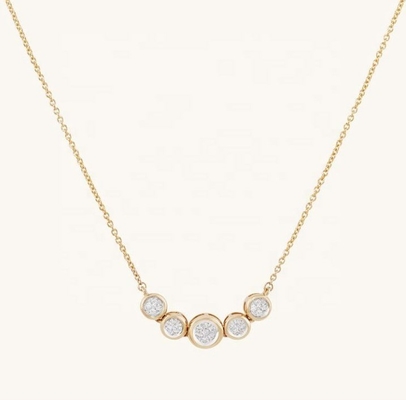 Collar de ouro de 18 quilates de Ródio Mulheres 1,2 mm Pendiente de ouro branco Cz