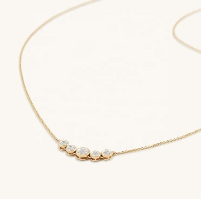 Collar de ouro de 18 quilates de Ródio Mulheres 1,2 mm Pendiente de ouro branco Cz