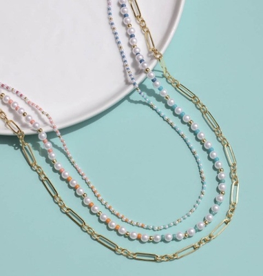 18in 925 Sterling Silver Chain Necklace 2,2mm Largura 18K Gold Chain Necklace