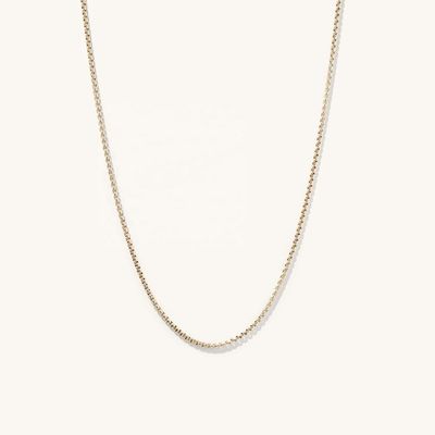 Cadeia de colar de caixa redonda de ouro 18K feita à mão com envio rápido e logotipo personalizável