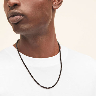 Cadeia de colar de caixa redonda de ouro 18K feita à mão com envio rápido e logotipo personalizável