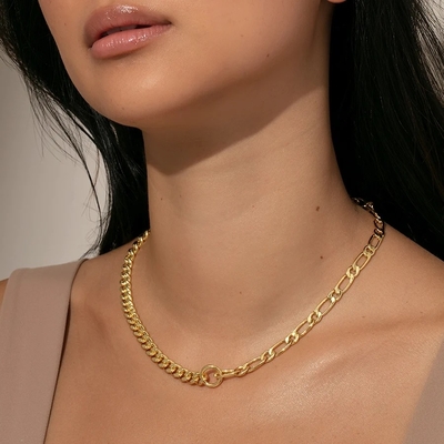 Colar de cadeia dupla de ouro 18K para coleção de acessórios de moda para meninas
