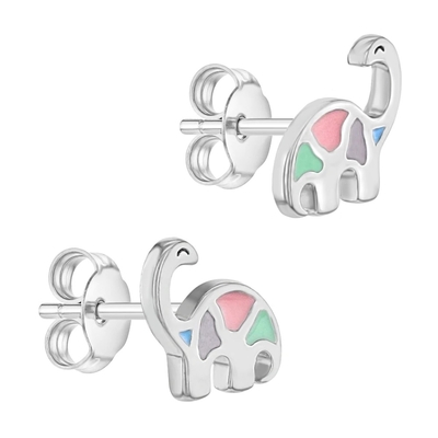 Brinquedos de Dinossauro Multicolorados de Esmalte 925 Sterling Silver para Meninas