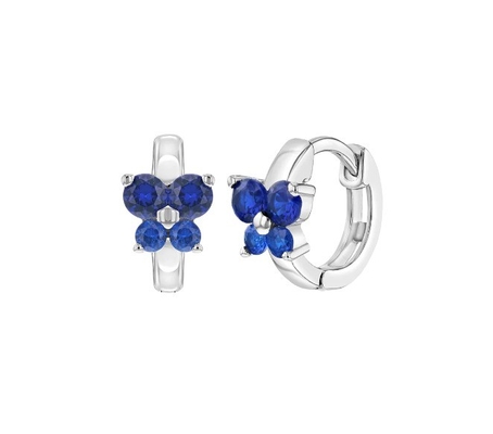 Sapphire Cubic Zircon Butterfly Huggies Brincos para ocasião de presente
