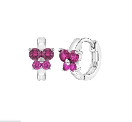 Sapphire Cubic Zircon Butterfly Huggies Brincos para ocasião de presente