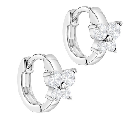 Sapphire Cubic Zircon Butterfly Huggies Brincos para ocasião de presente