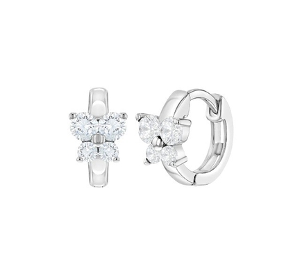 Sapphire Cubic Zircon Butterfly Huggies Brincos para ocasião de presente