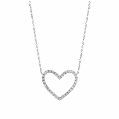 925 Sterling Silver Pave Diamond Love Necklace para Namorada