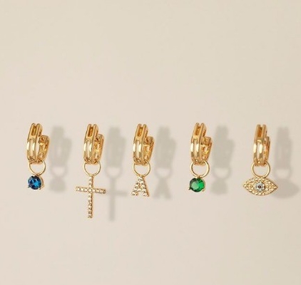 Logotipo 925 e Mini personalizado 18K Ouro Charm Inicial 925 Sterling Silver Pendente Pessoal