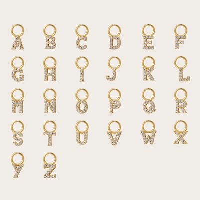 Logotipo 925 e Mini personalizado 18K Ouro Charm Inicial 925 Sterling Silver Pendente Pessoal
