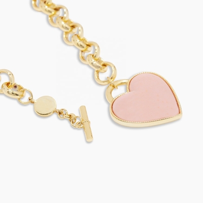 925 Sterling Silver Heart Charm Bracelet em Chic Pink para meninas Joias deliciosas