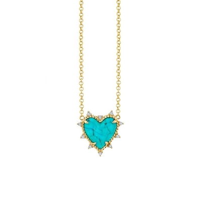 925 Sterling Silver Chain Jewelry Diamond And Turquoise Heart Twist Necklace Não tem cadeia de pérolas