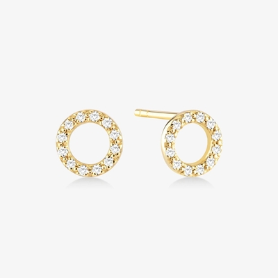 18K ouro revestido 925 Sterling Silver Classic Stud brincos para meninas acessório de moda
