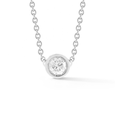 Simple 925 Sterling Silver Solitaire Diamond CZ Necklace em 7mm/10mm/15mm Tamanhos de pedra