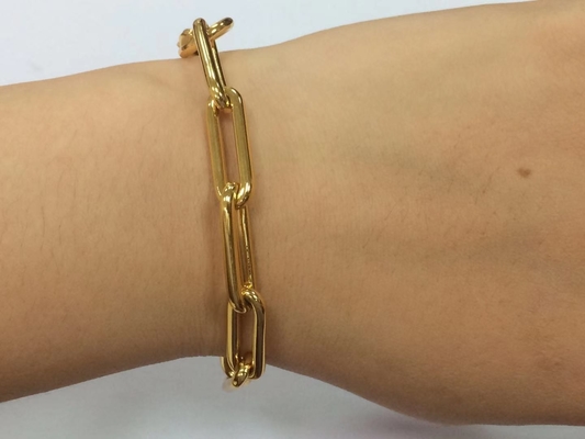 Pulseira de latão mais espessa Cadeia de ouro 18K para homens e mulheres em vários comprimentos por Karen