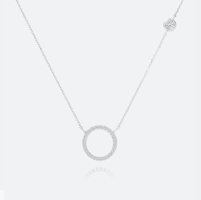 S925 Prata Revestida de Ouro Pendente CZ Colar para Mulheres 925 Prata Sterling