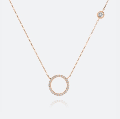 S925 Prata Revestida de Ouro Pendente CZ Colar para Mulheres 925 Prata Sterling
