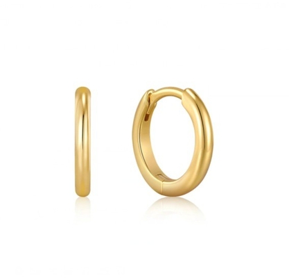 Basic 18K Gold Plated Simply Stacking Huggies ECO-Friendly 925 Sterling Silver Jewelry