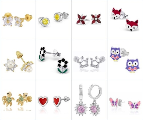 Carinhosos, da moda, rosas, flores, esmalte, alfinete, brincos, adorável, 925 de prata.