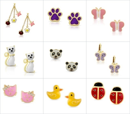 Carinhosos, da moda, rosas, flores, esmalte, alfinete, brincos, adorável, 925 de prata.
