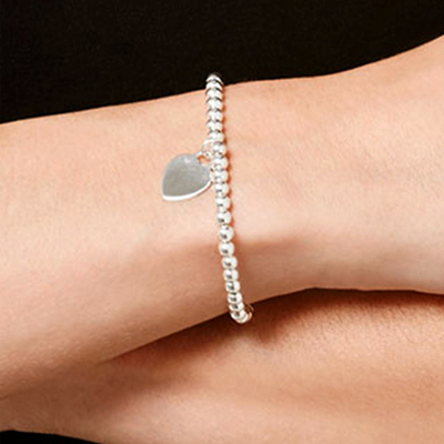 Bracelete de forma de coração e árvore charm com contas 925 de prata esterlina para pulseiras femininas