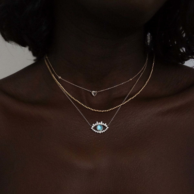 Baguete 18K Revestido de Ouro Zircão cúbico 925 Sterling Silver Negócio de Olho Mau Feminino