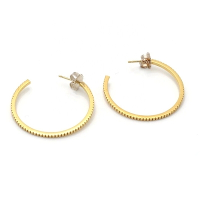 Brincos de ouro contemporâneo 925 Sterling Silver 18K com logotipo do cliente 30 * 30mm