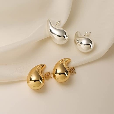 Logotipo personalizado 18K ouro Revestido Teardrop Hollow Stud brincos para meninas festa de jóias