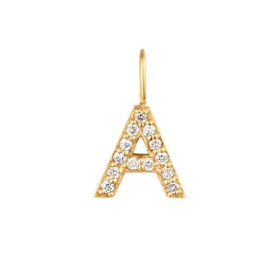 Nickel Free 925 Sterling Silver Letter Um Colar De Encanto De Diamante Encanto Inicial Popular