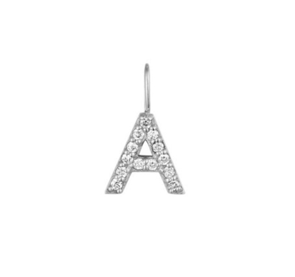 Nickel Free 925 Sterling Silver Letter Um Colar De Encanto De Diamante Encanto Inicial Popular